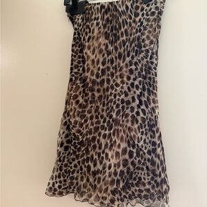 Valentino 100% silk Leopard Print Skirt